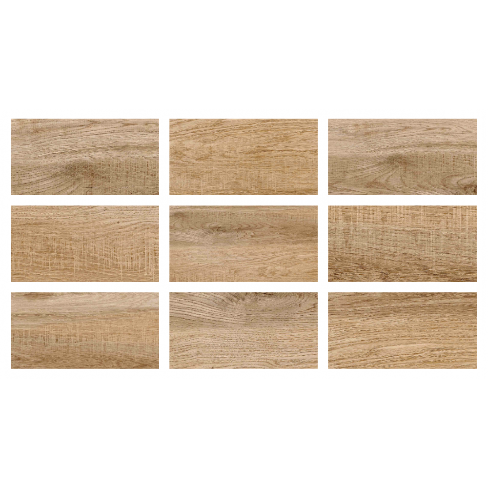33x66cm Natural Seri Natural Wood Mix 9 face Porselen Karo
