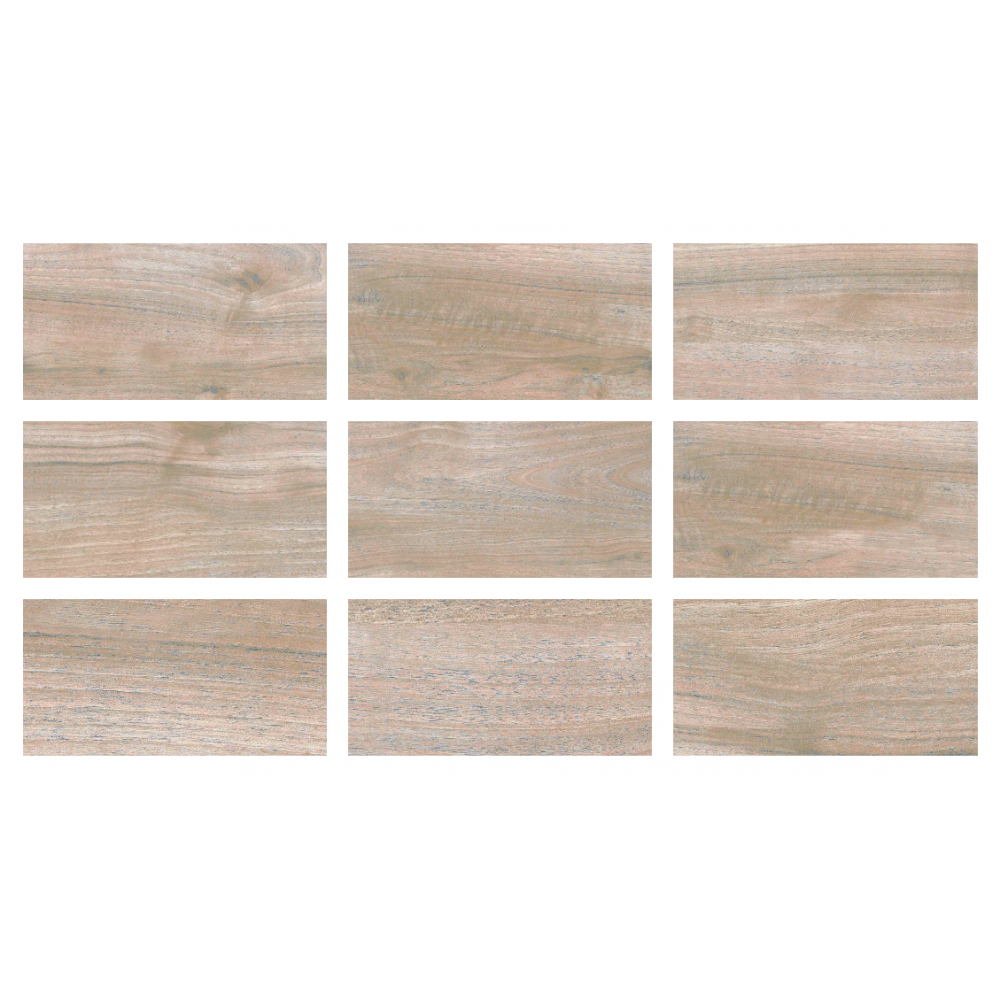 33x66cm Natural Seri Teak Taupe Mix 9 face Porselen Karo