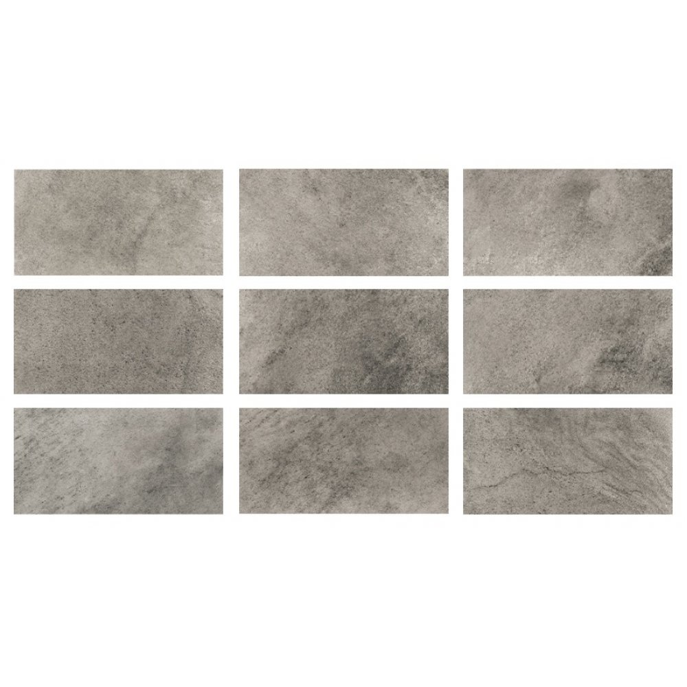 33x66cm Natural Seri Antique Grey Mix 9 face Porselen Karo
