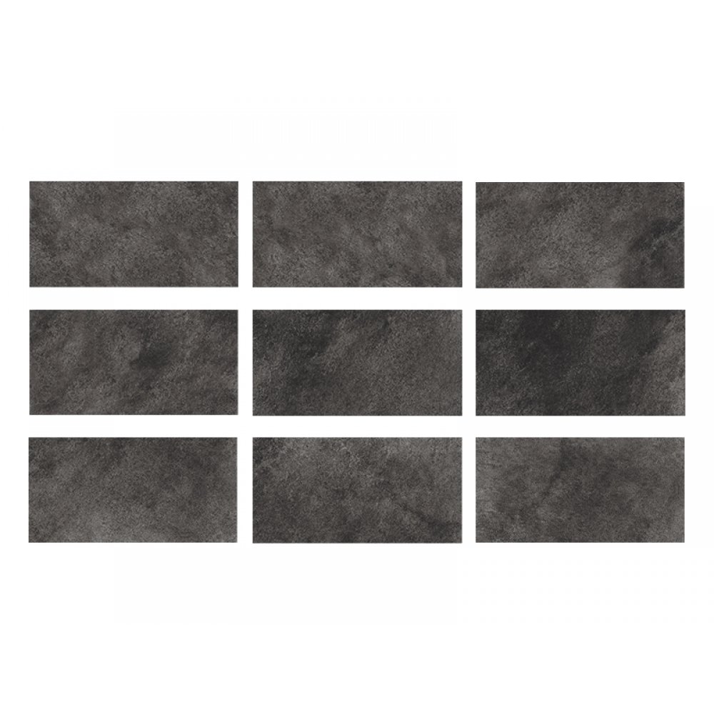 33x66cm Natural Seri Pool Garden Antracite Mix 9 face Porselen Karo