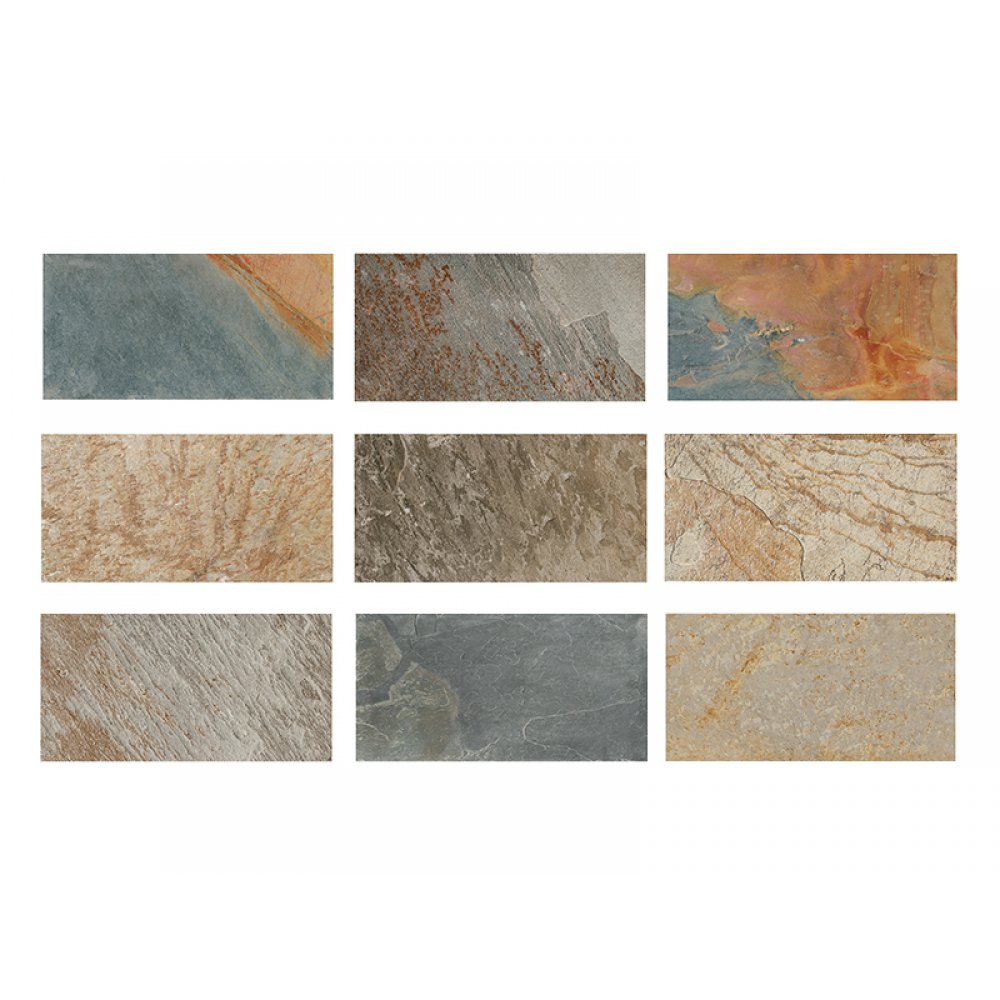 33x66cm Natural Seri Pool Mix 18 face Porselen Karo