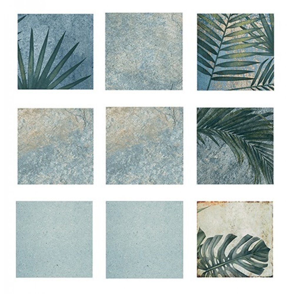 33x33cm Natural Seri Tropic Mix 20 Porselen Karo